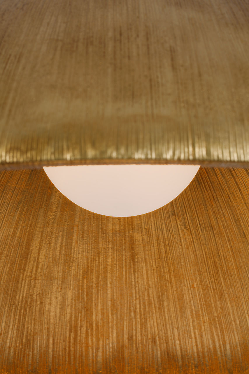 Utopia 48" Sculpted Pendant | Gild | White Glass