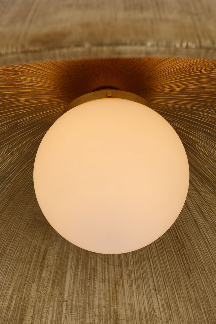 Utopia 48" Sculpted Pendant | Gild | White Glass