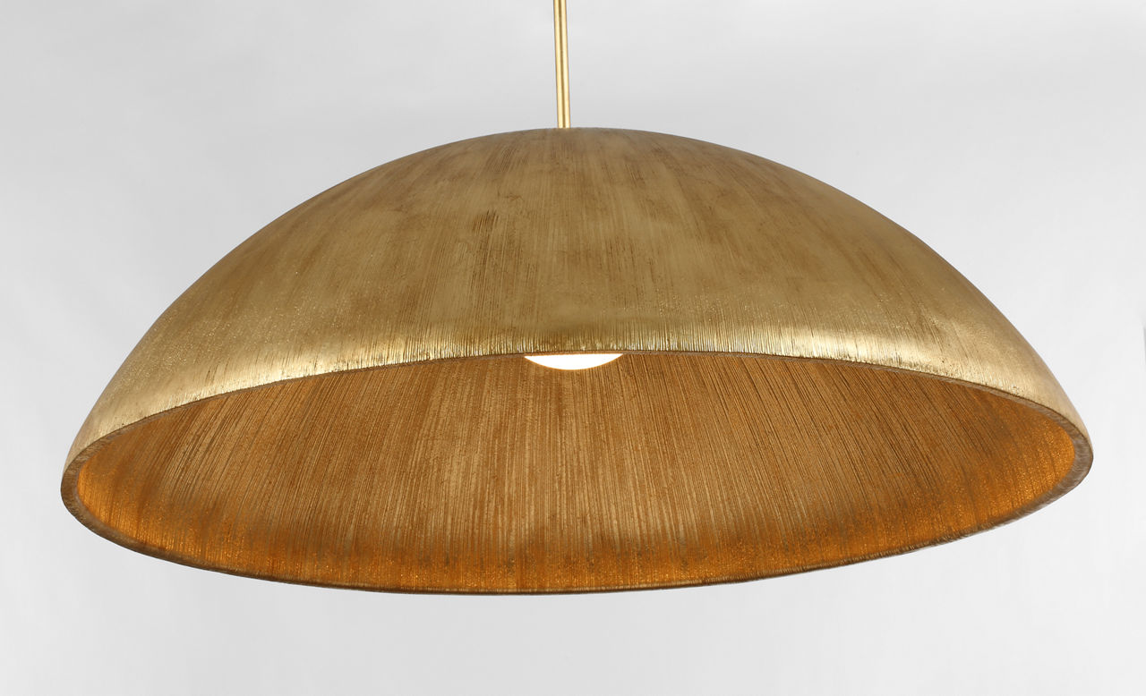 Utopia 48" Sculpted Pendant | Gild | White Glass