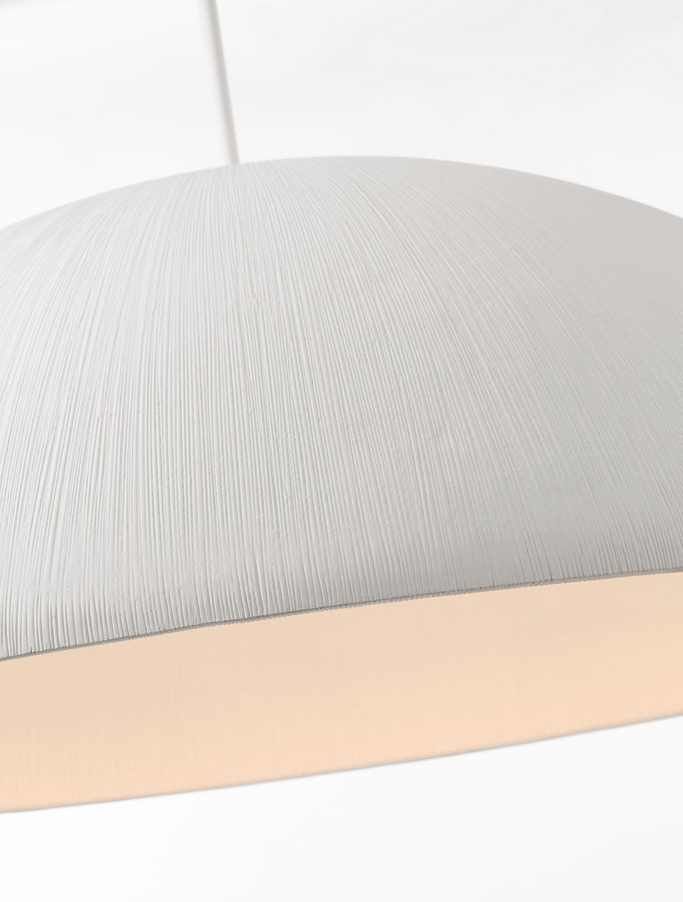 Utopia 48" Sculpted Pendant | Plaster White | White Glass