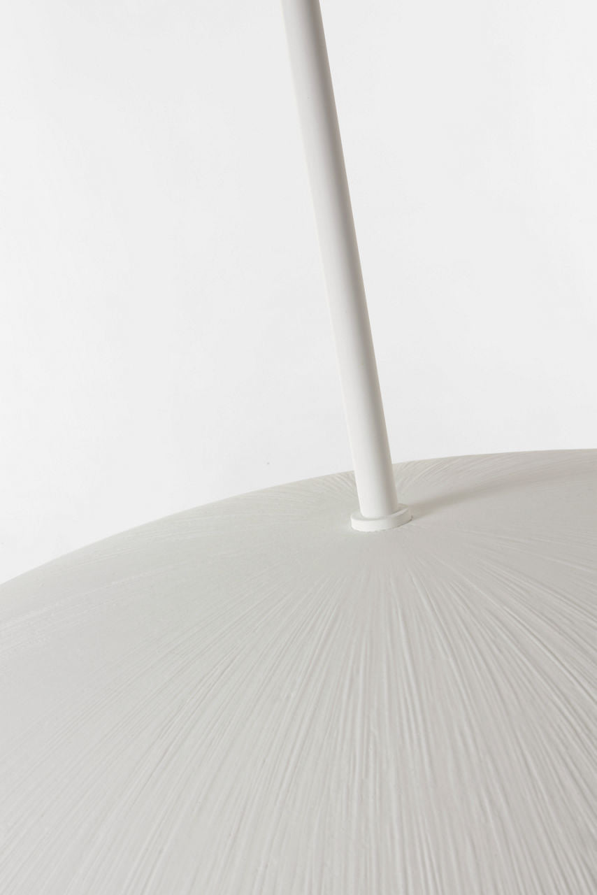 Utopia 48" Sculpted Pendant | Plaster White | White Glass