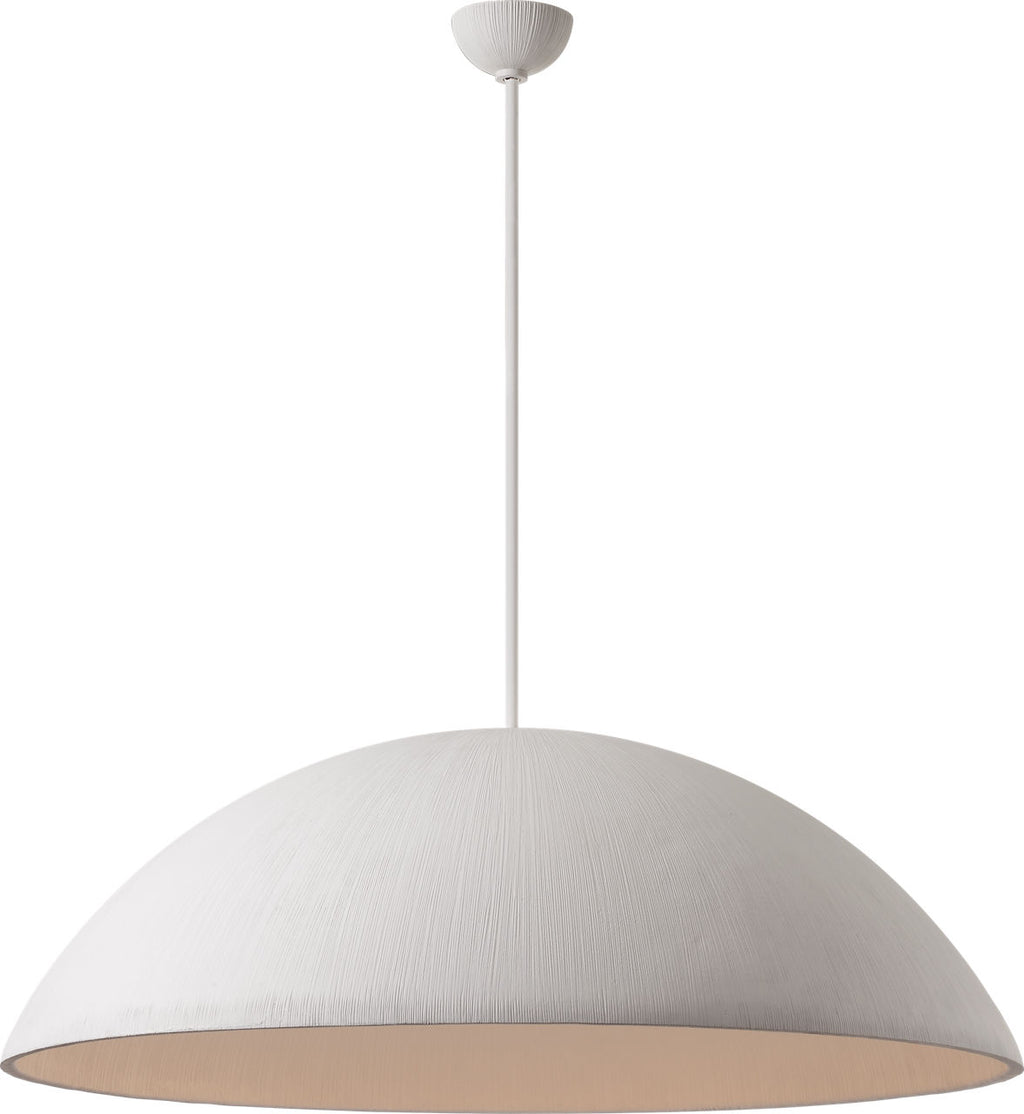Utopia 48" Sculpted Pendant | Plaster White | White Glass