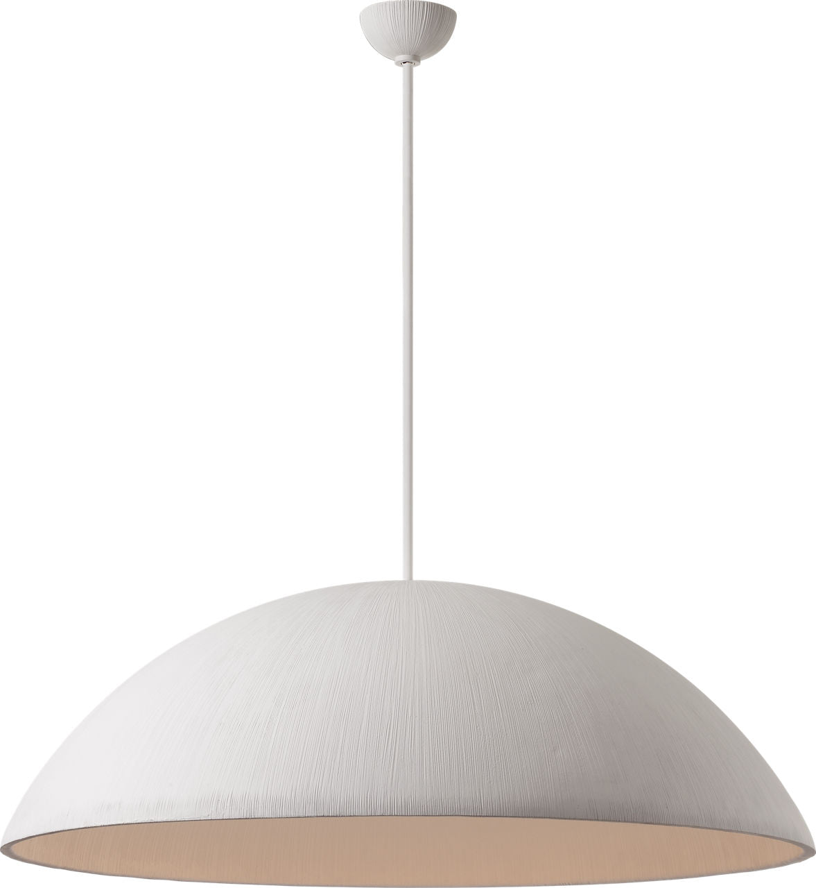 Utopia 48" Sculpted Pendant | Plaster White | White Glass