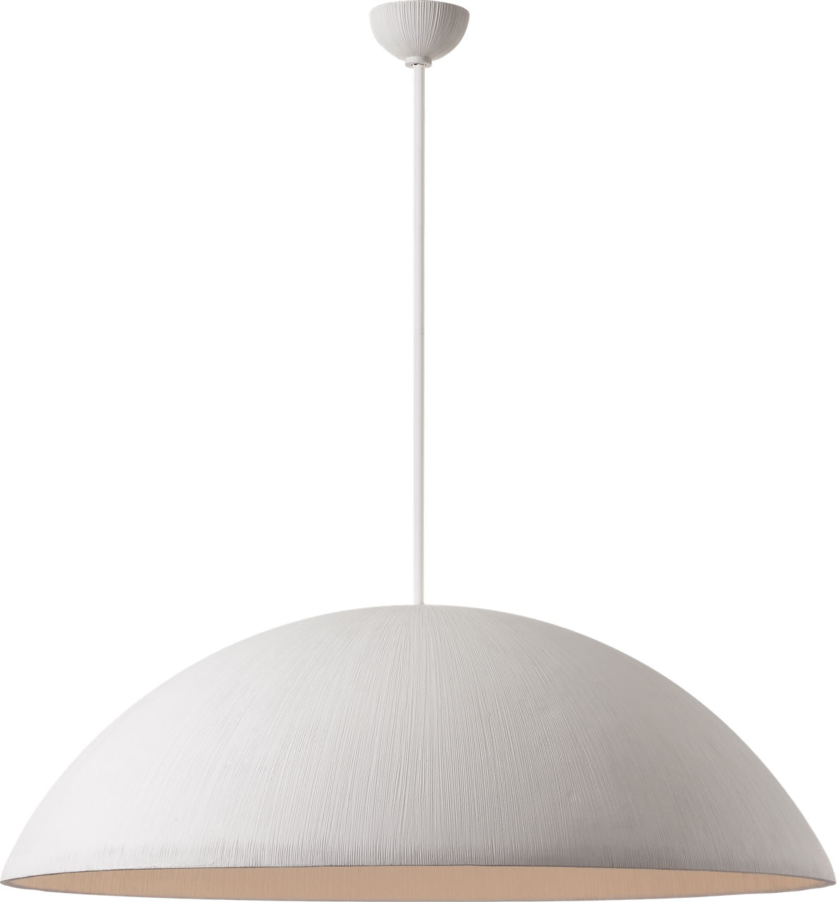 Utopia 48" Sculpted Pendant | Plaster White | White Glass