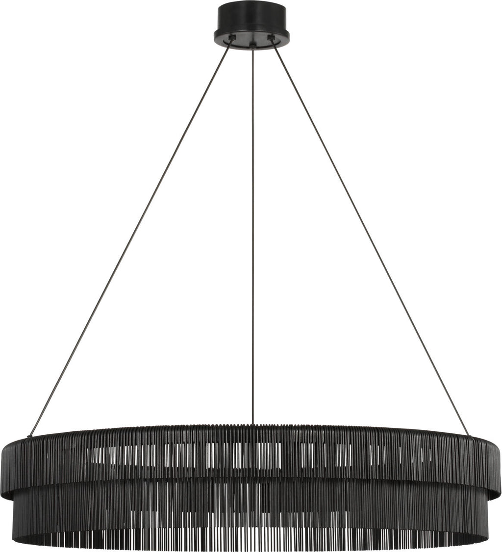 Differo 34" Layered Ring Chandelier | Aged Iron
