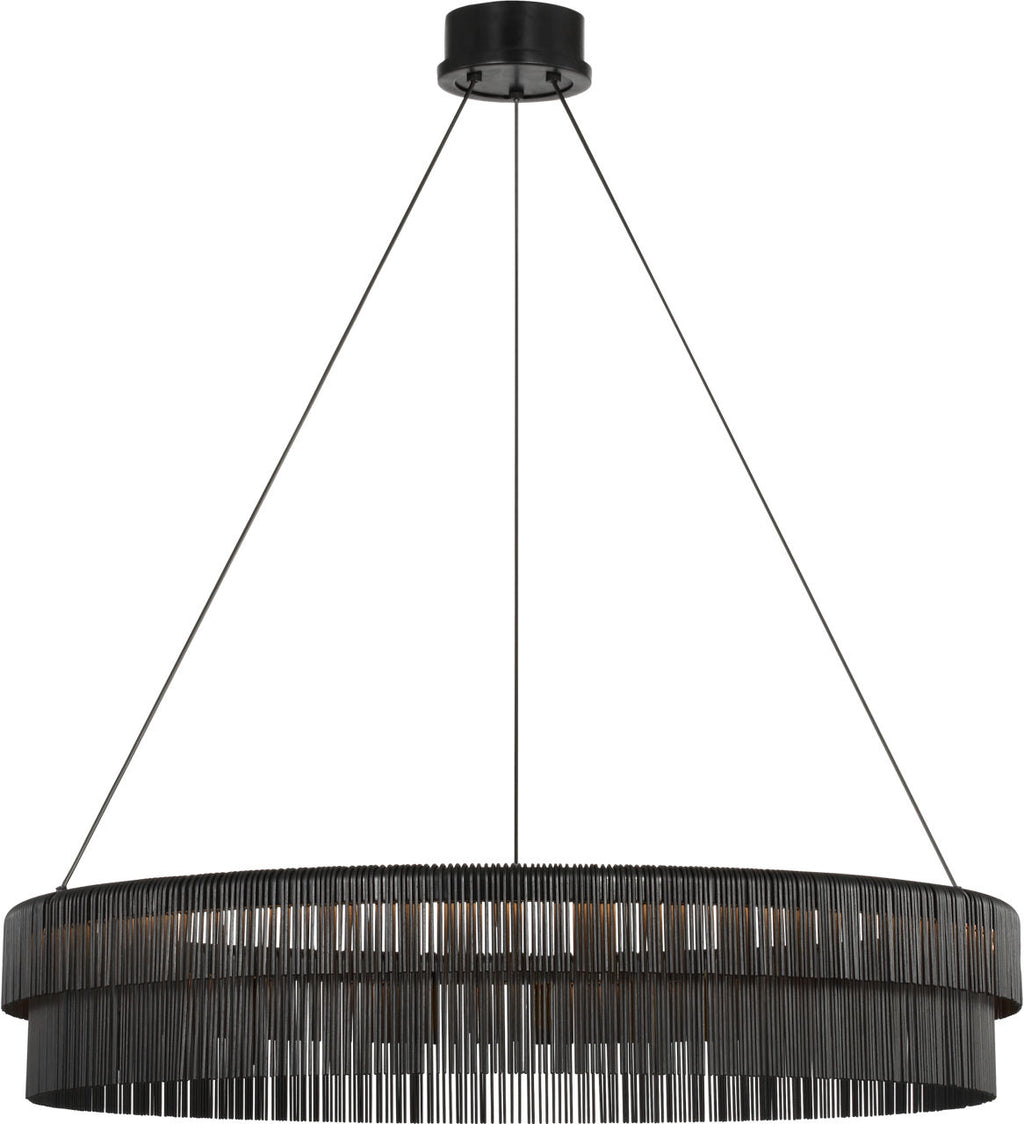 Differo 34" Layered Ring Chandelier | Aged Iron