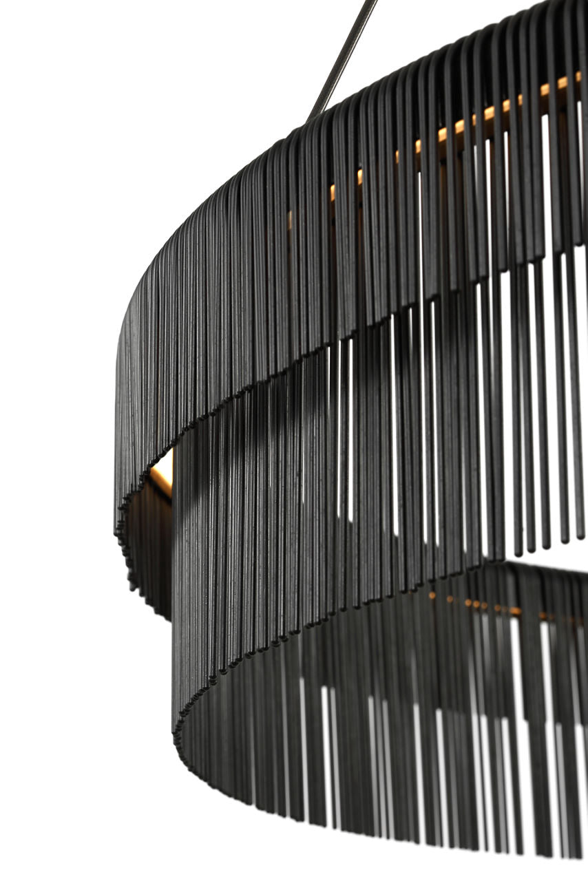 Differo 40" Layered Ring Chandelier | Aged Iron