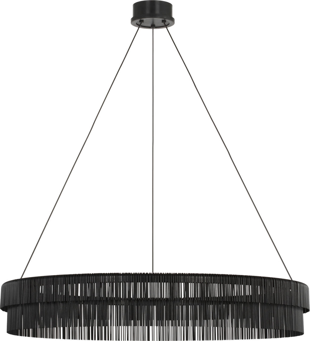 Differo 40" Layered Ring Chandelier | Aged Iron