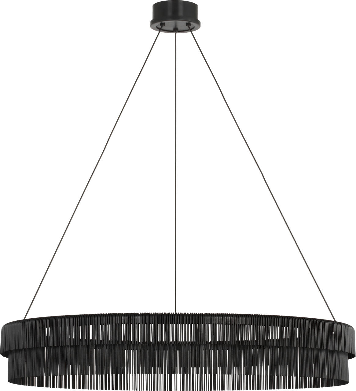 Differo 40" Layered Ring Chandelier | Aged Iron