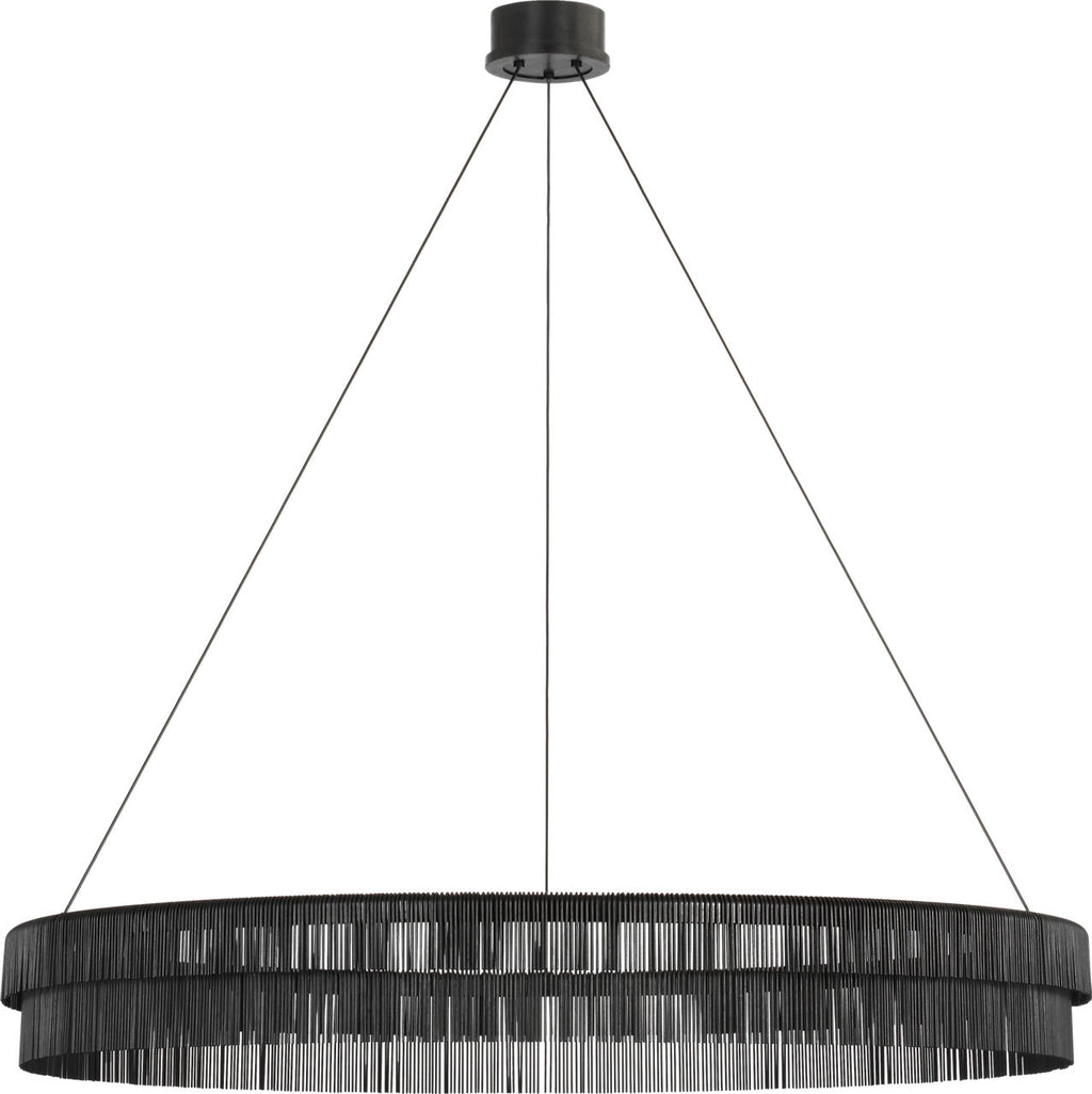 Differo 50" Layered Ring Chandelier | Aged Iron