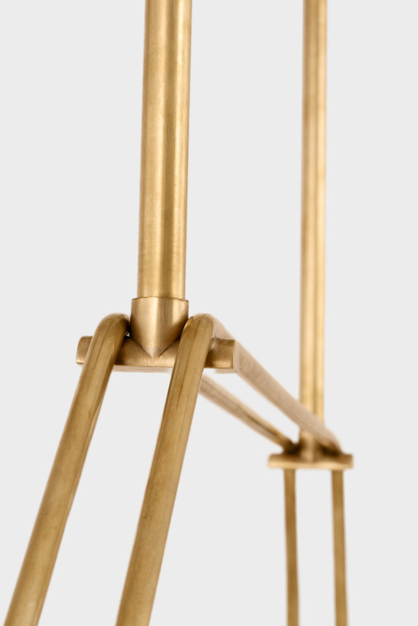 Teline 54" Oval Linear | Antique-Burnished Brass and Matte White
