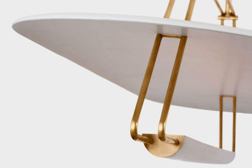 Teline 54" Oval Linear | Antique-Burnished Brass and Matte White