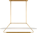 Teline 54" Oval Linear | Antique-Burnished Brass and Matte White