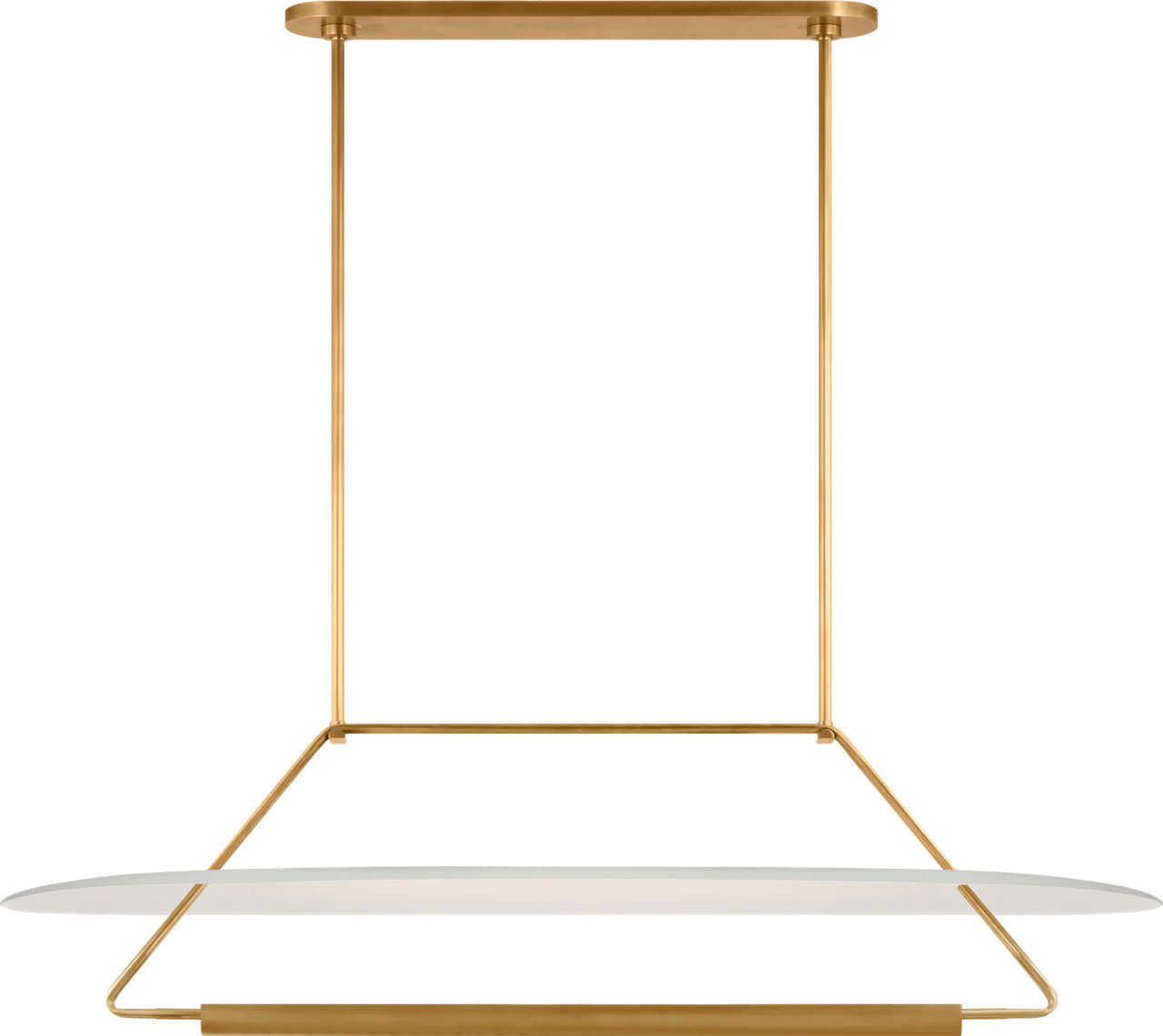 Teline 54" Oval Linear | Antique-Burnished Brass and Matte White