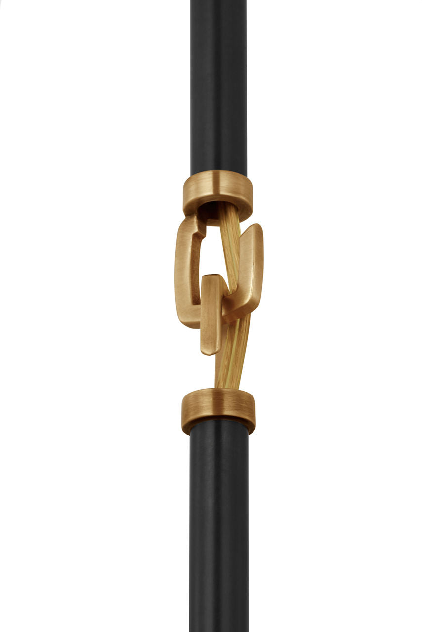 Precision Large Pendant | Antique-Burnished Brass and Bronze | White Glass