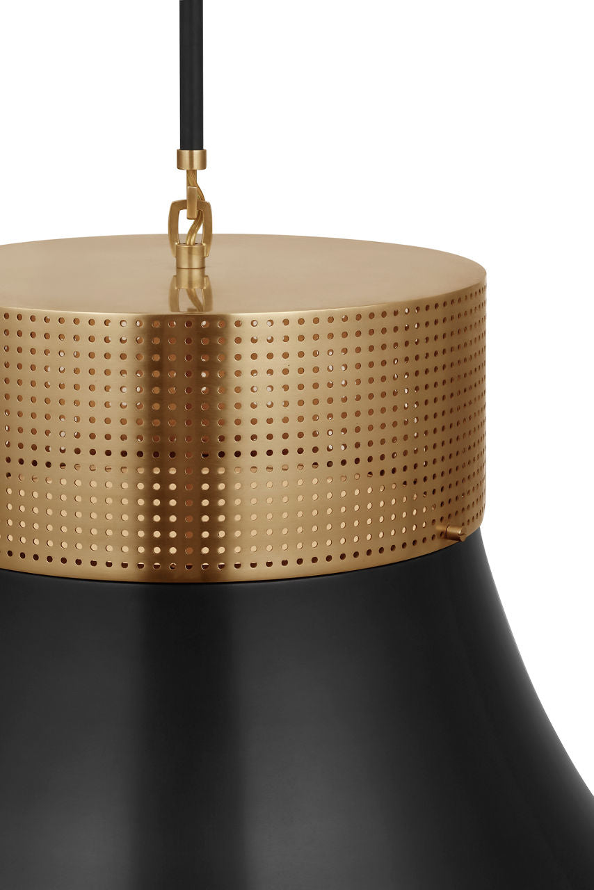 Precision 24" Pendant | Antique-Burnished Brass and Bronze | White Glass