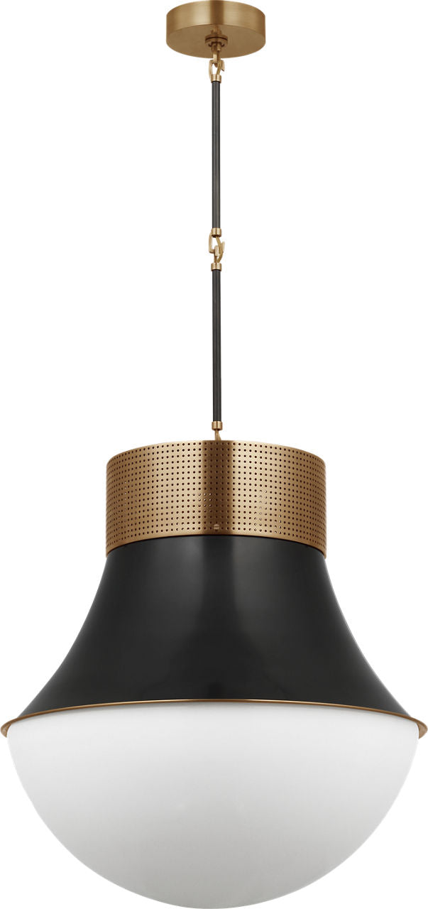 Precision 24" Pendant | Antique-Burnished Brass and Bronze | White Glass