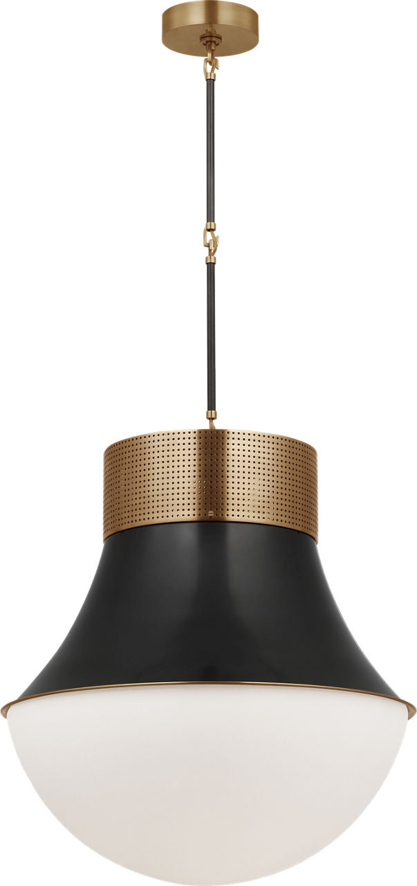Precision 24" Pendant | Antique-Burnished Brass and Bronze | White Glass