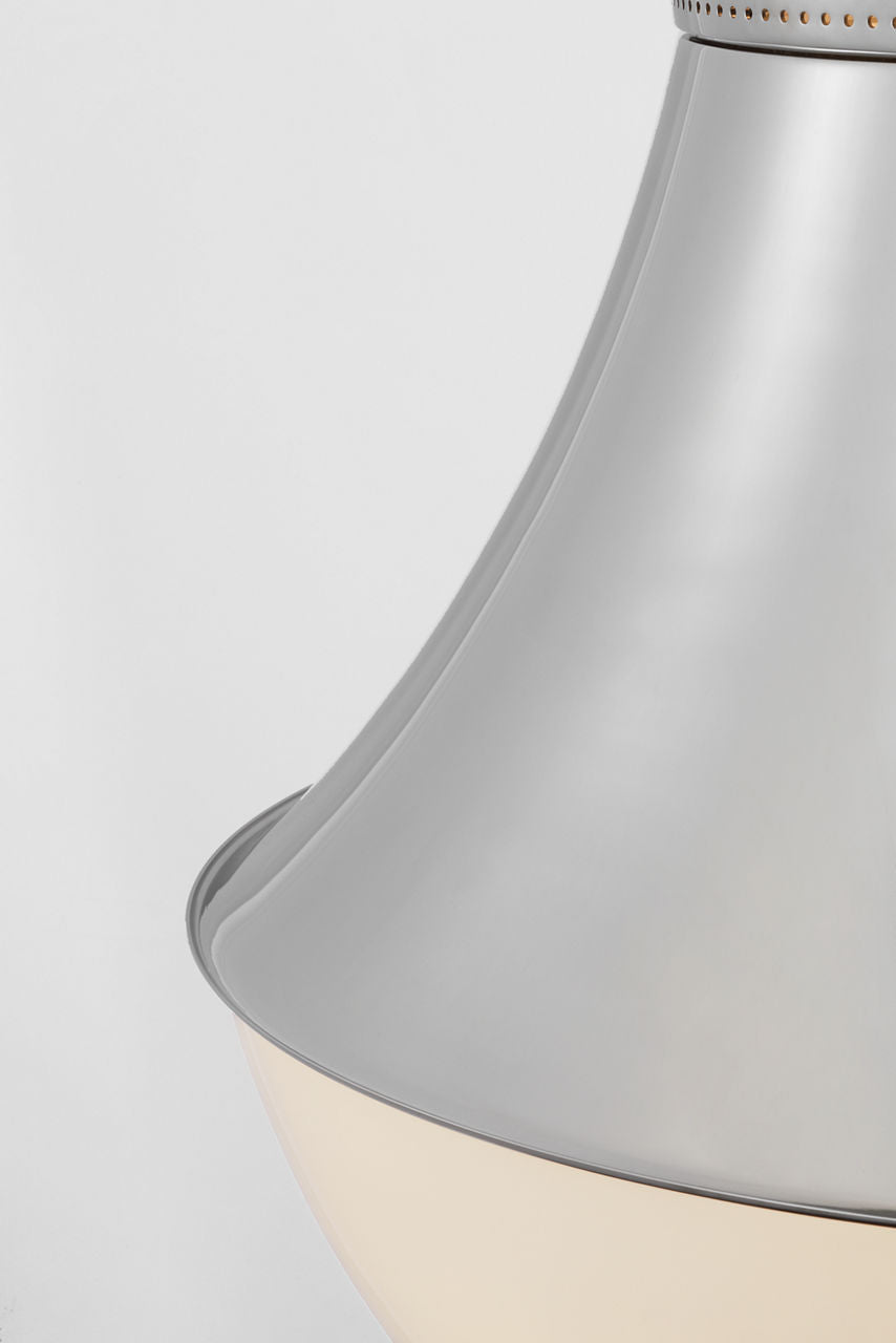 Precision 24" Pendant | Polished Nickel | White Glass