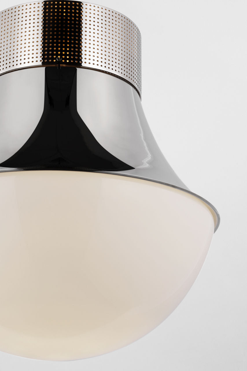 Precision 24" Pendant | Polished Nickel | White Glass