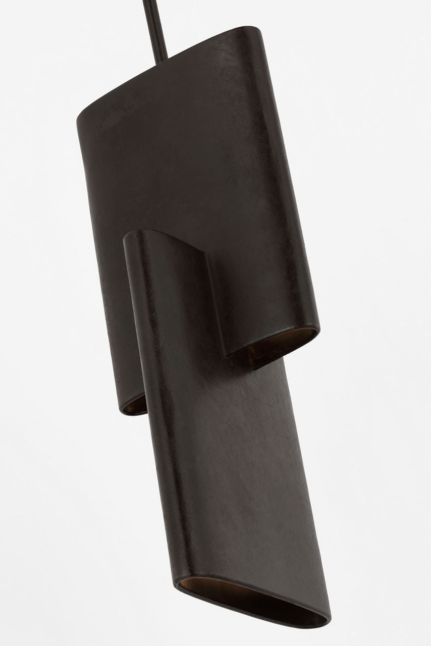 Lotura 8" Intersecting Pendant | Museum Black