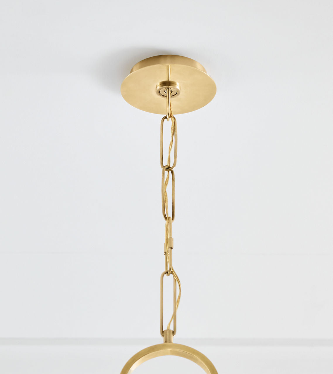 Melange Small Elongated Pendant | Antique-Burnished Brass | Alabaster Shade