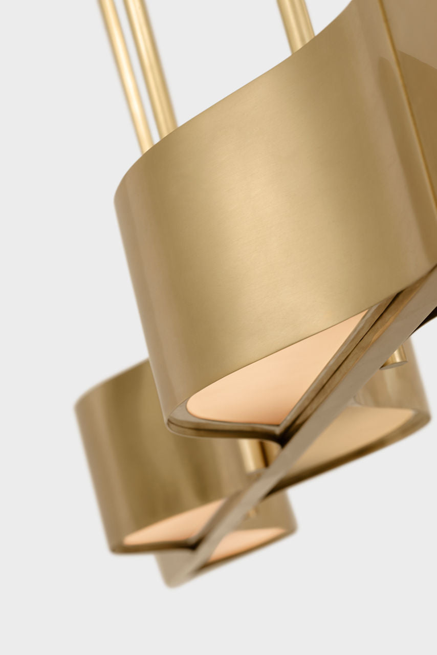 Avant 60" Linear Pendant | Antique-Burnished Brass | Frosted Glass