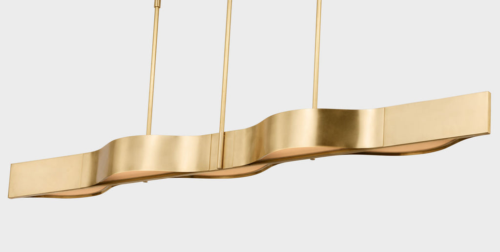 Avant 60" Linear Pendant | Antique-Burnished Brass | Frosted Glass