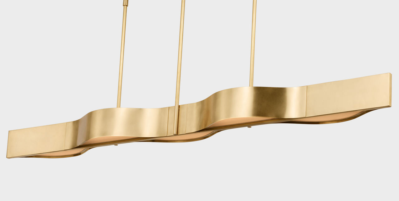 Avant 60" Linear Pendant | Antique-Burnished Brass | Frosted Glass