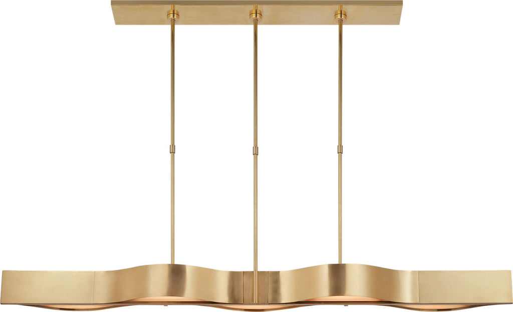 Avant 60" Linear Pendant | Antique-Burnished Brass | Frosted Glass