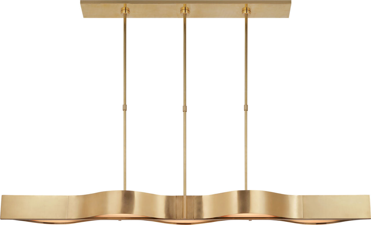 Avant 60" Linear Pendant | Antique-Burnished Brass | Frosted Glass