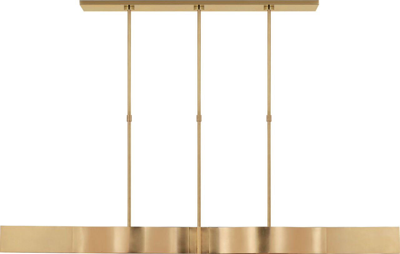 Avant 60" Linear Pendant | Antique-Burnished Brass | Frosted Glass