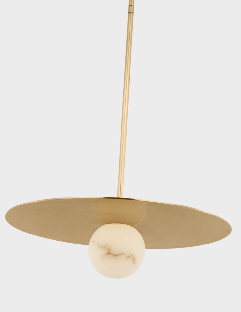 Pertica 18" Disc Pendant | Mirrored Antique Brass | Alabaster