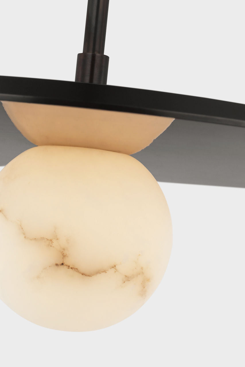 Pertica 18" Disc Pendant | Mirrored Bronze | Alabaster
