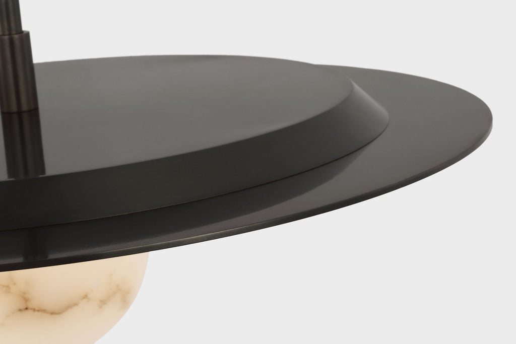 Pertica 18" Disc Pendant | Mirrored Bronze | Alabaster
