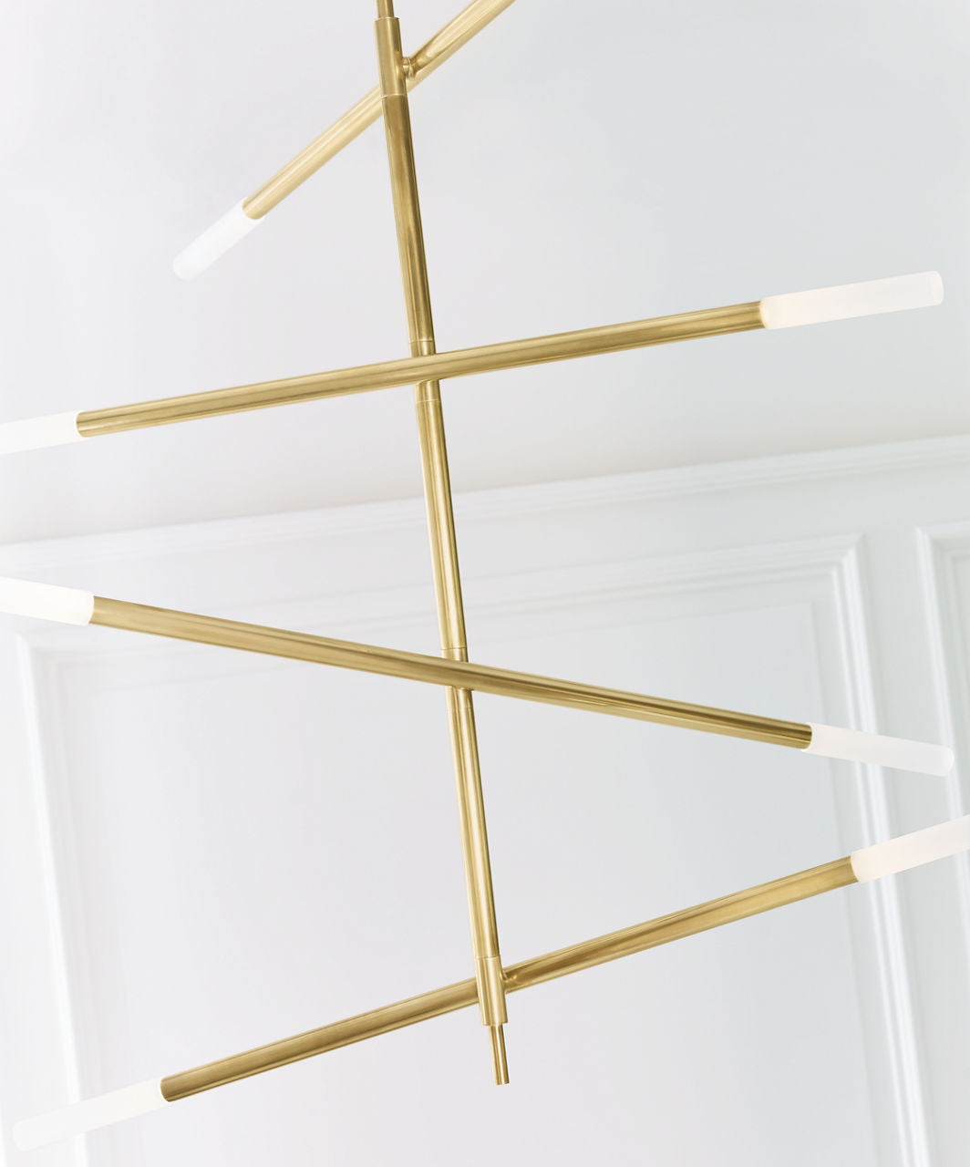 Rousseau Large Articulating Chandelier | Antique-Burnished Brass | Etched Crystal