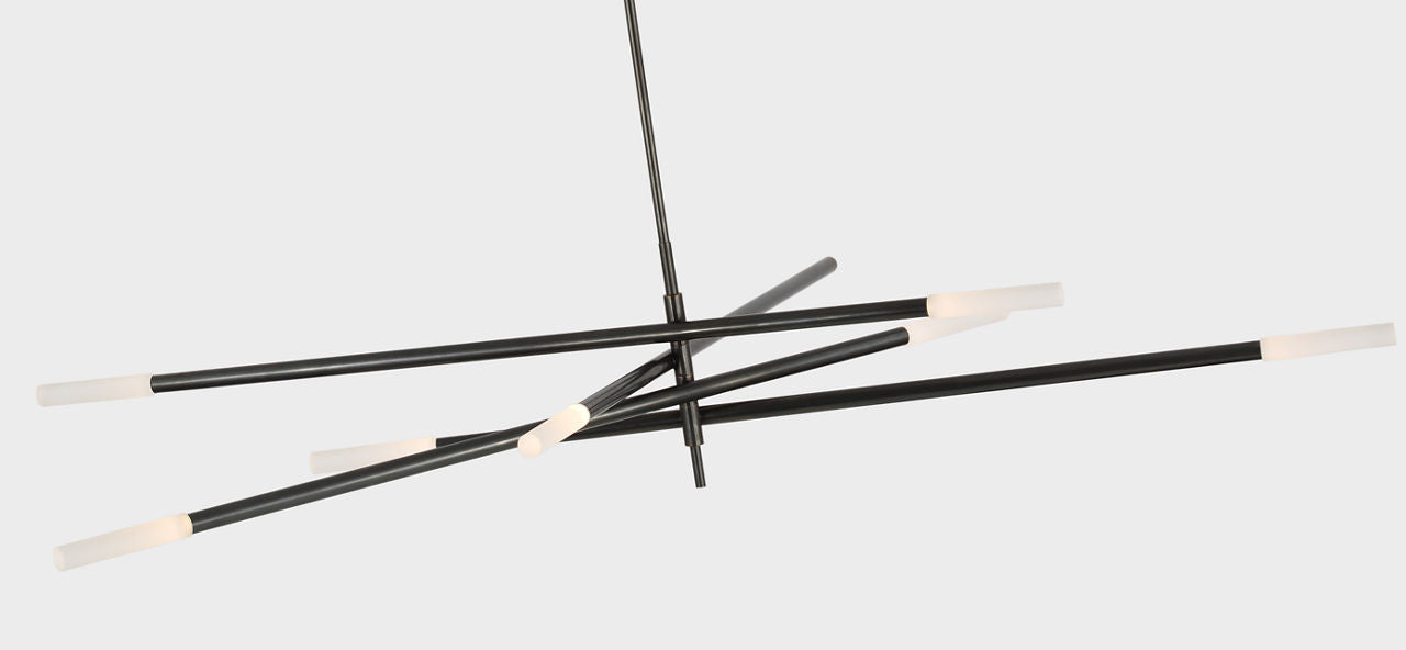 Rousseau Oversized Eight Light Articulating Chandelier | Bronze | Etched Crystal