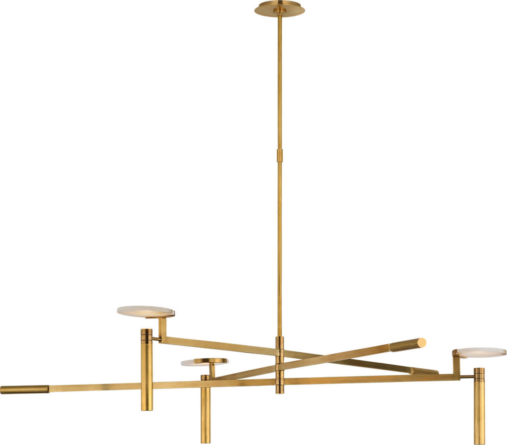 Melange Grande Floating Disc Chandelier | Antique-Burnished Brass | Alabaster