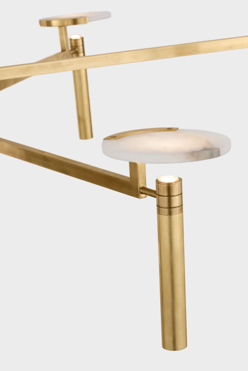 Melange Grande Floating Disc Chandelier | Antique-Burnished Brass | Alabaster