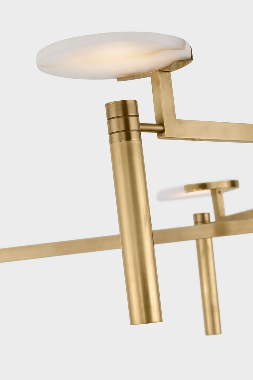 Melange Grande Floating Disc Chandelier | Antique-Burnished Brass | Alabaster