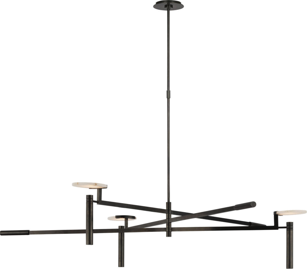 Melange Extra Large Floating Disc Linear Chandelier | Bronze | Alabaster
