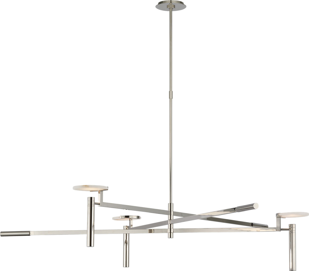 Melange Grande Floating Disc Chandelier | Polished Nickel | Alabaster