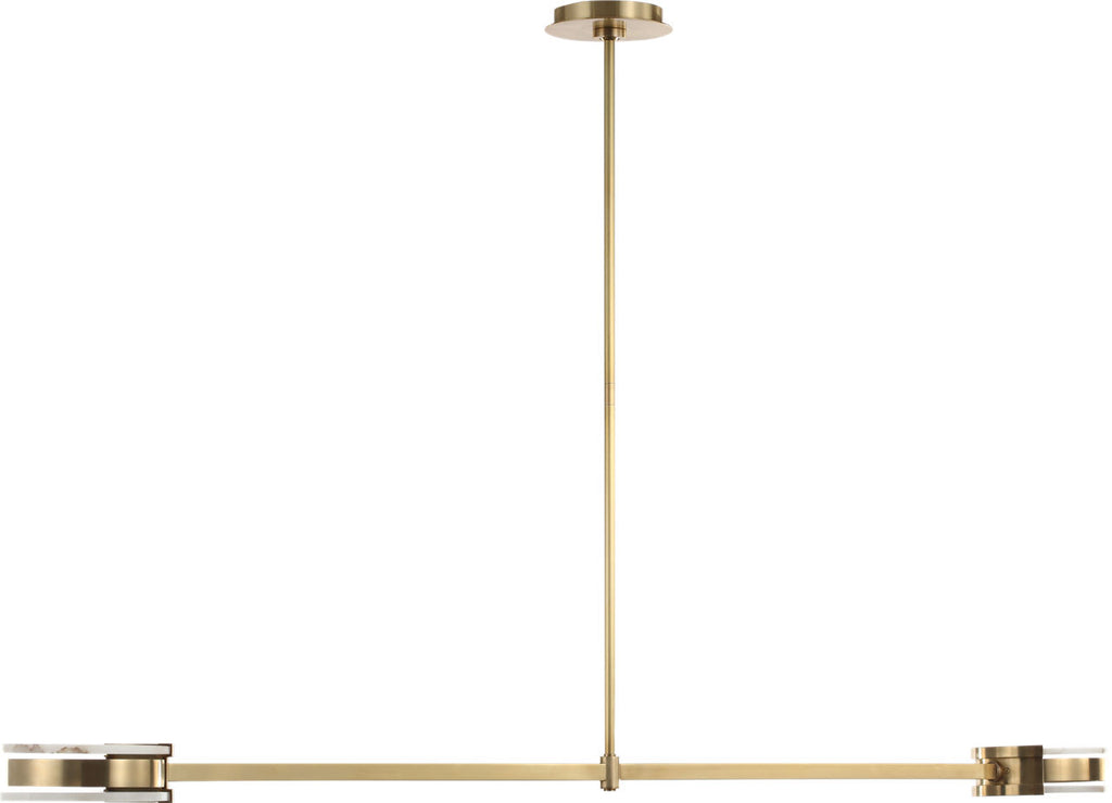 Melange 54" Linear Pendant | Antique-Burnished Brass | Alabaster