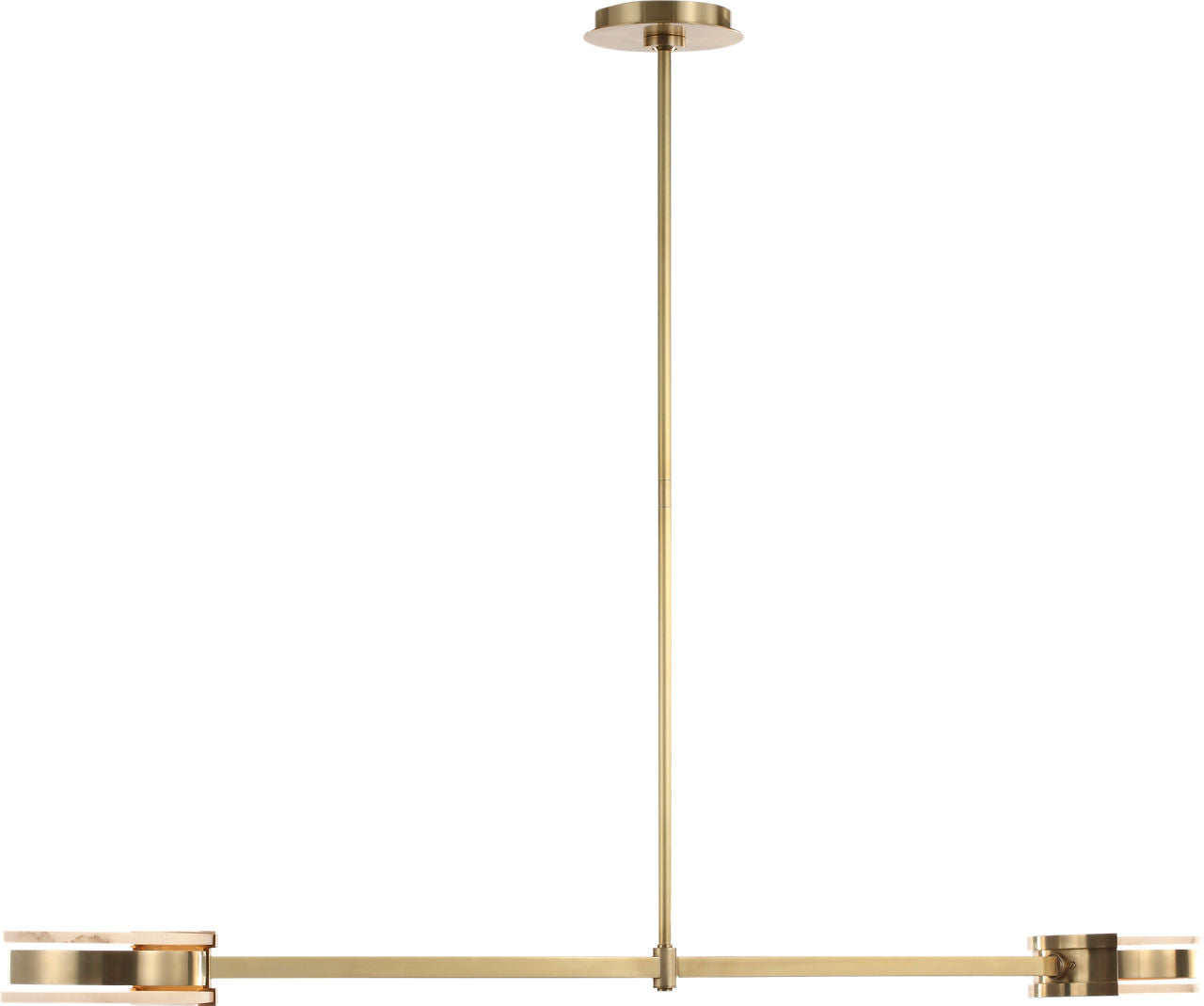Melange 54" Linear Pendant | Antique-Burnished Brass | Alabaster