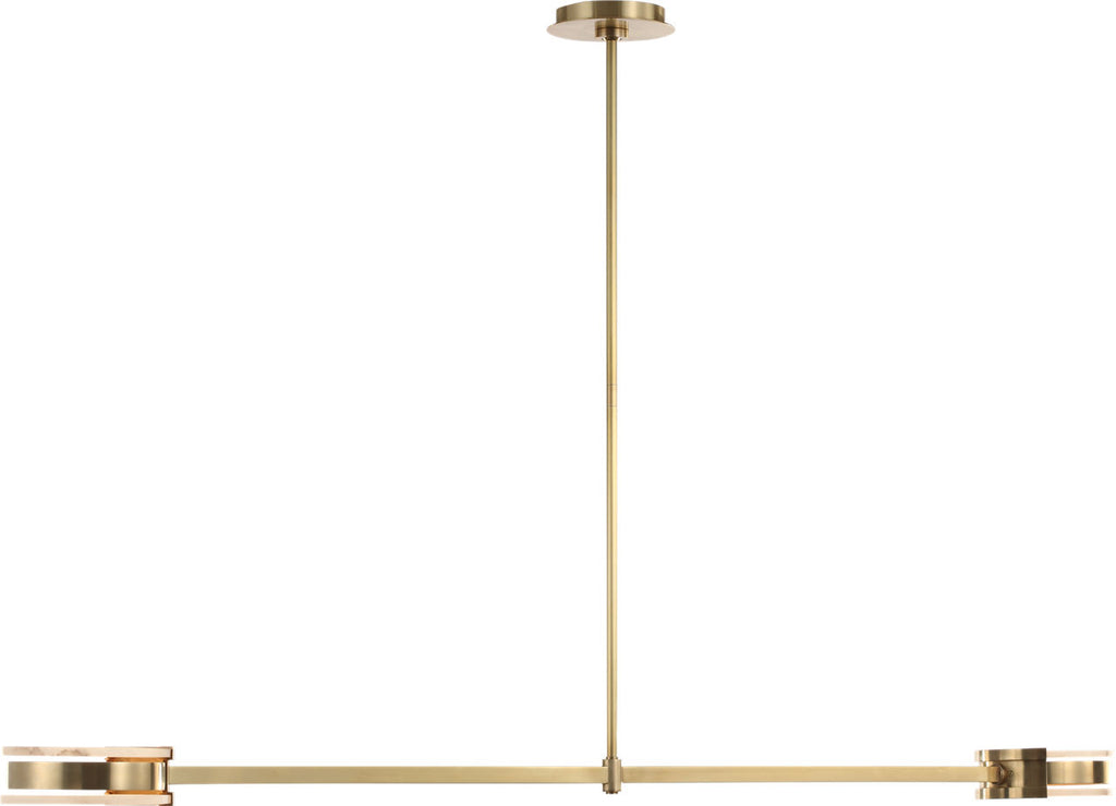 Melange 54" Linear Pendant | Antique-Burnished Brass | Alabaster