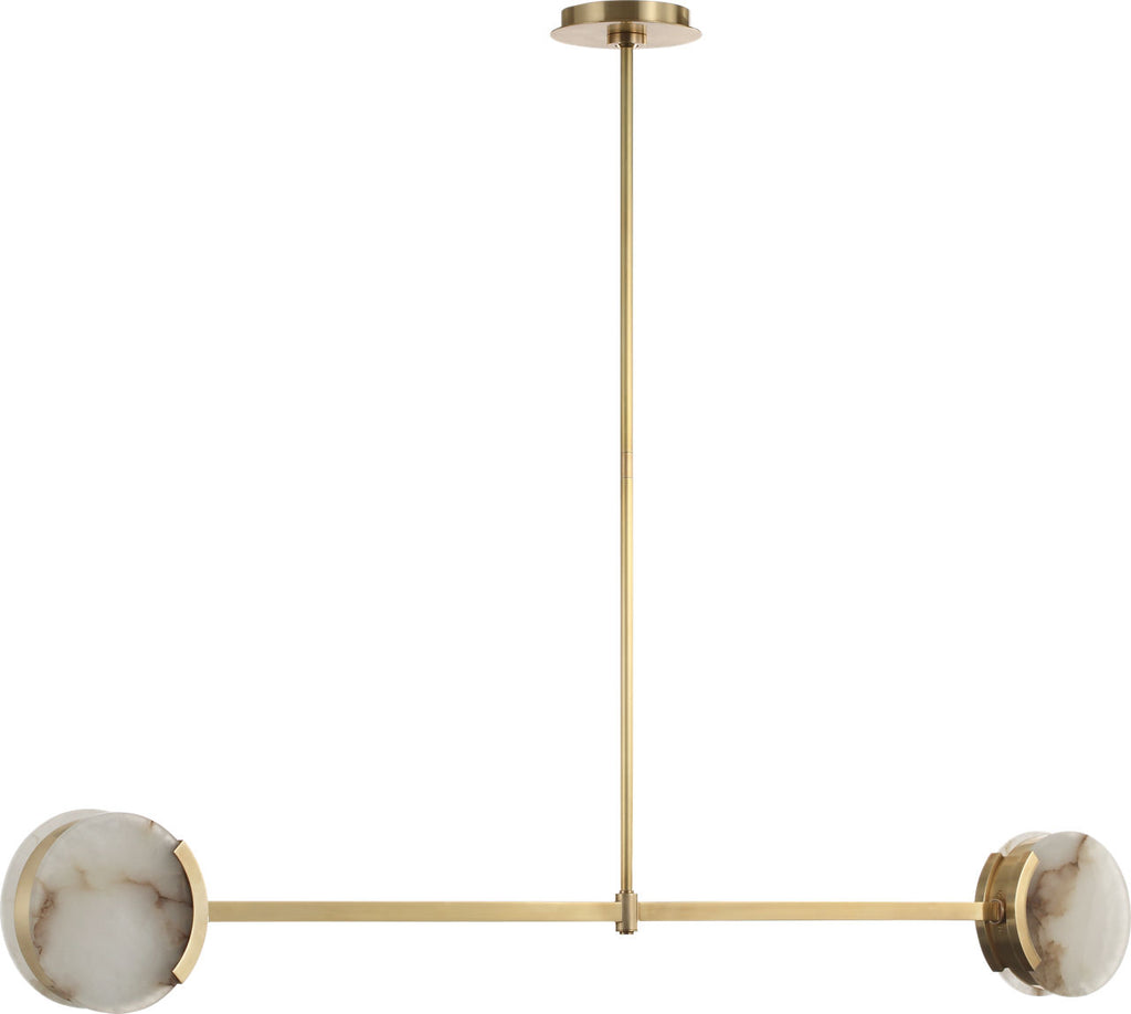 Melange 54" Linear Pendant | Antique-Burnished Brass | Alabaster