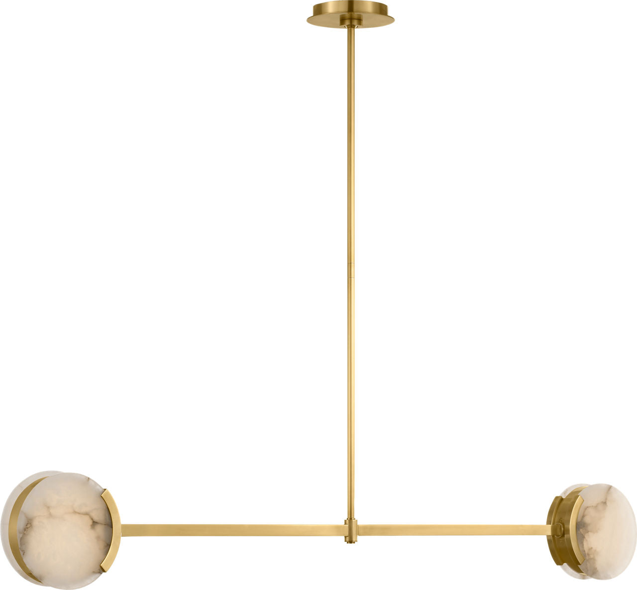 Melange 54" Linear Pendant | Antique-Burnished Brass | Alabaster