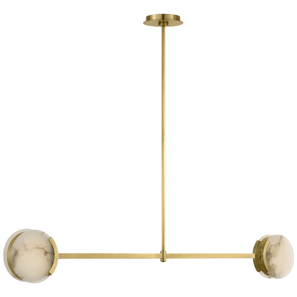 Melange 54" Linear Pendant | Antique-Burnished Brass | Alabaster