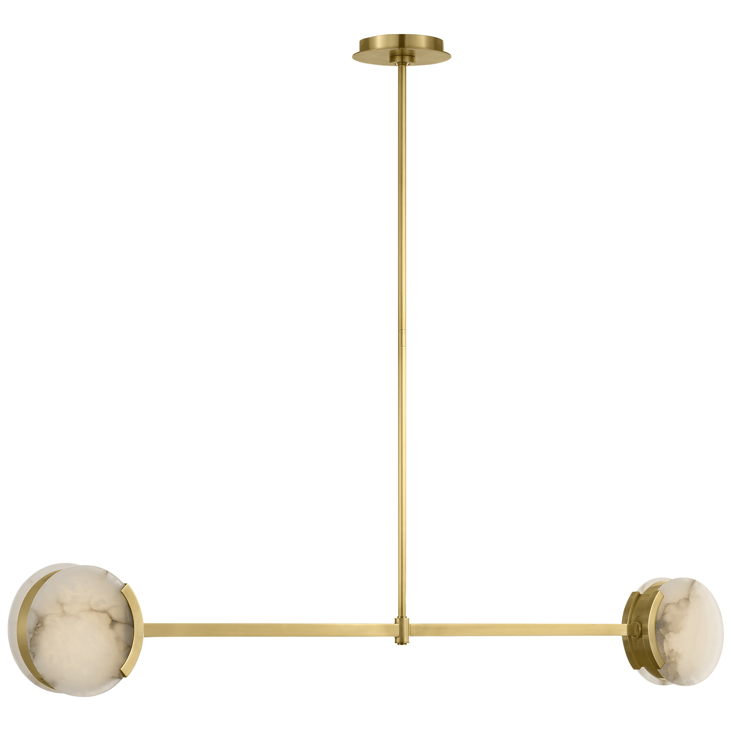 Melange 54" Linear Pendant | Antique-Burnished Brass | Alabaster