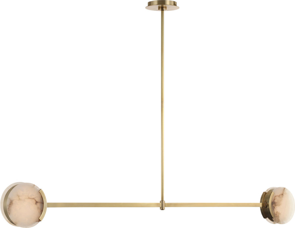 Melange 54" Linear Pendant | Antique-Burnished Brass | Alabaster